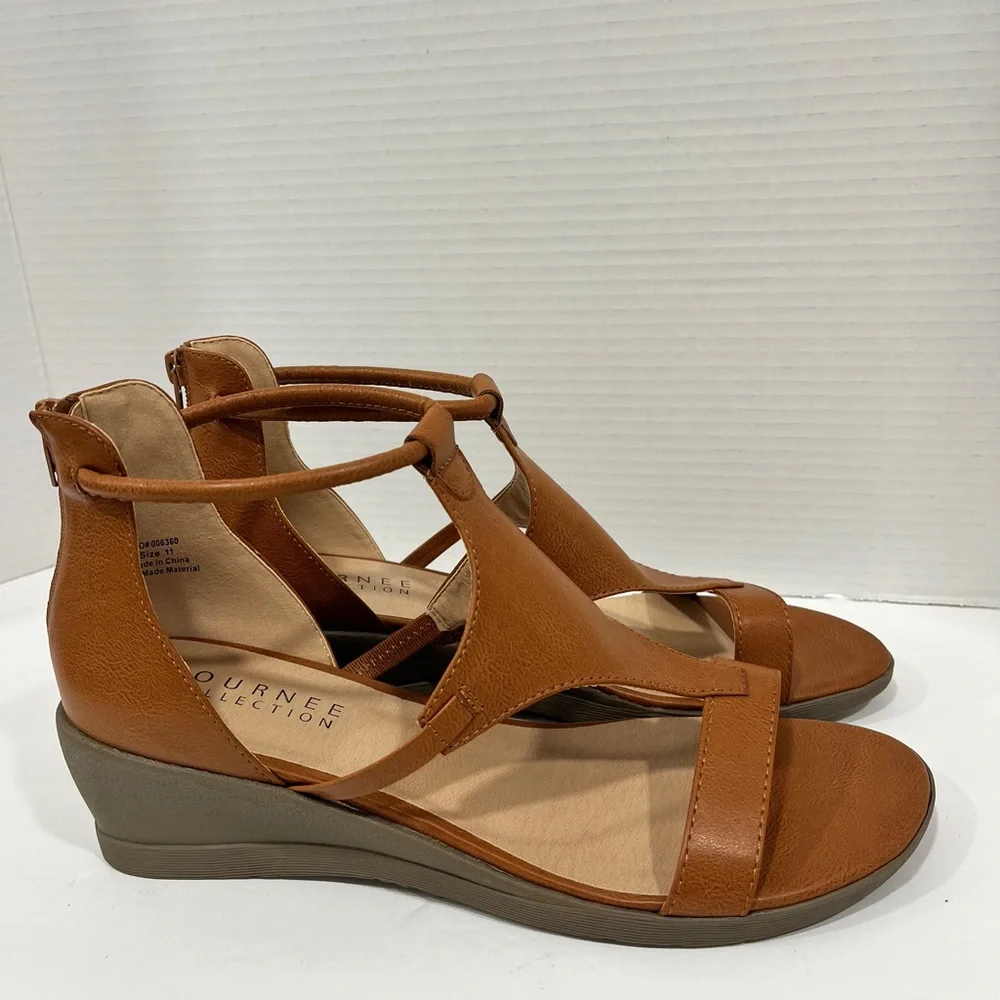 Journee Collection Womens‎ Trayle Wedge Sandals. Size. 11. Color. Tan